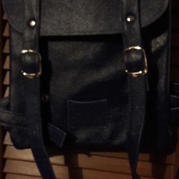 Cobalt Blue Leather Backpack Purse - Picture 3 of 6